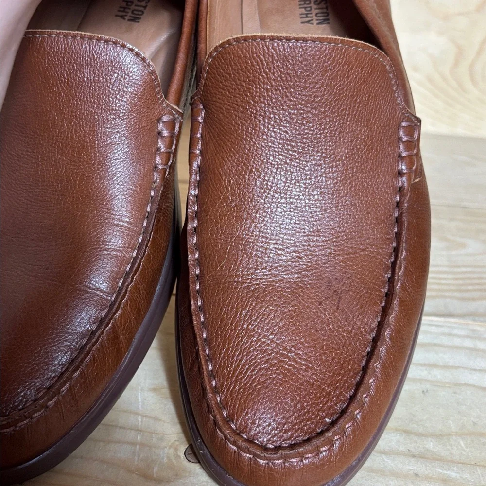 Johnston & Murphy Rich Brown sheepskin Leather Slip-Ons‎ size 9 1/2